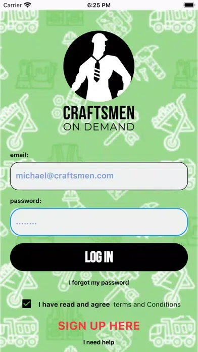 Craftsmen OnDemand Partner स्क्रीनशॉट